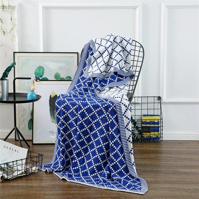 Geo Double-Sided Cotton Throw Blanket