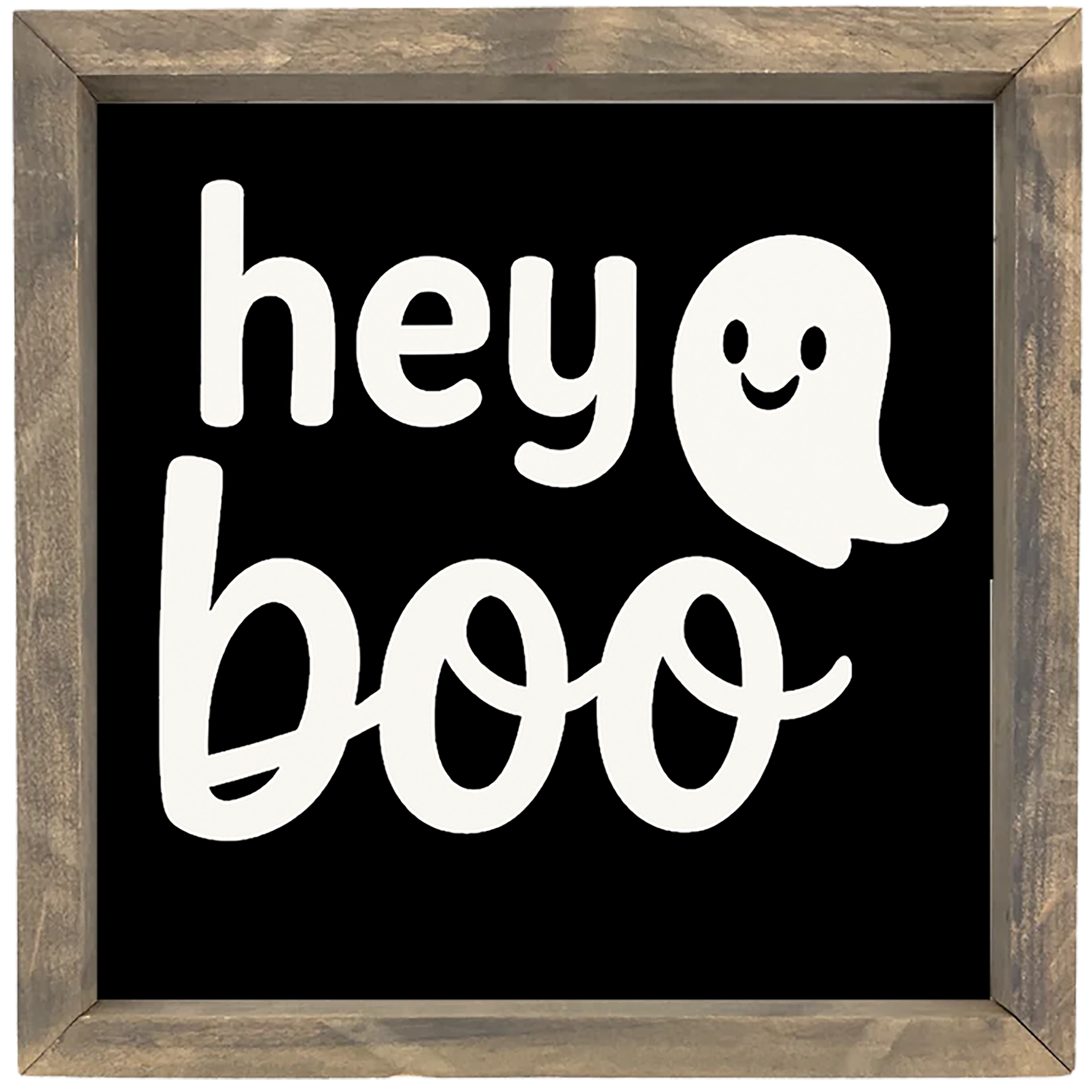 Hey Boo with ghost Framed Saying