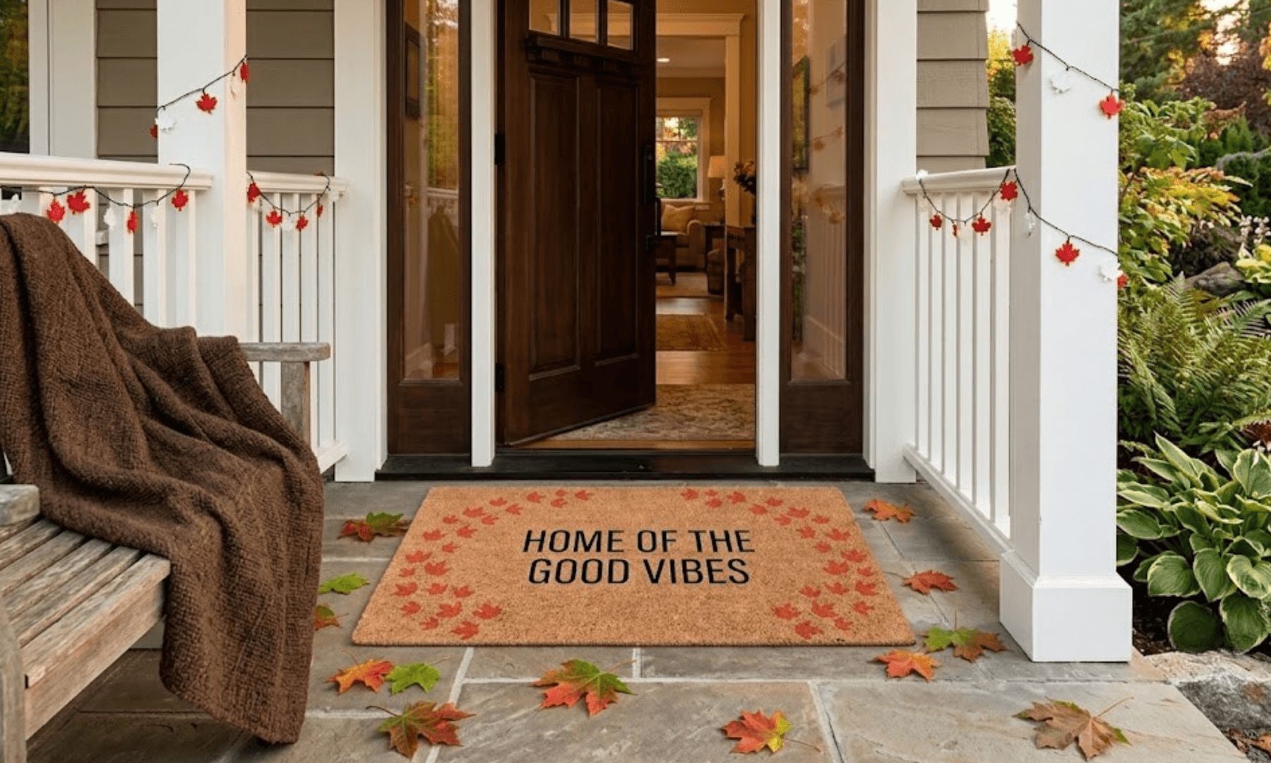 Home of the Good Vibes coir doormat lifestyle image