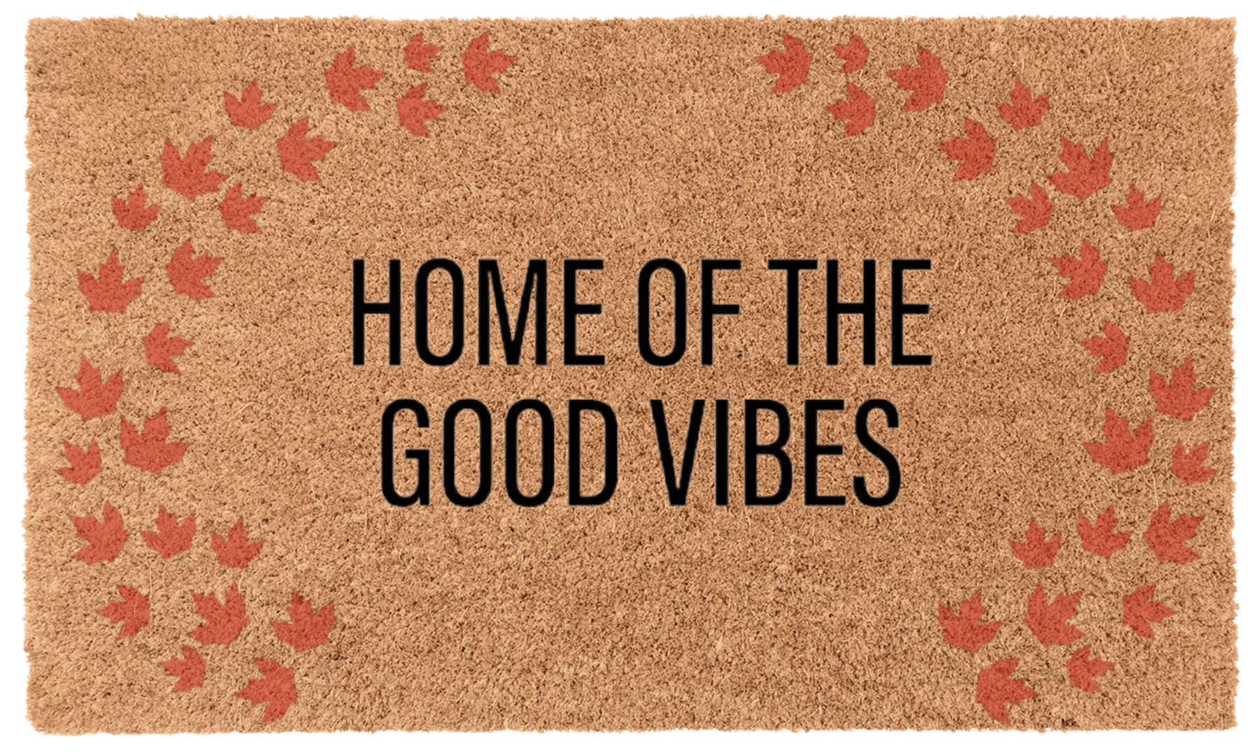 Home of the Good Vibes natural coir doormat