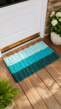 Hunter Green, Green & Teal Ombre Lobster Rope Doormat