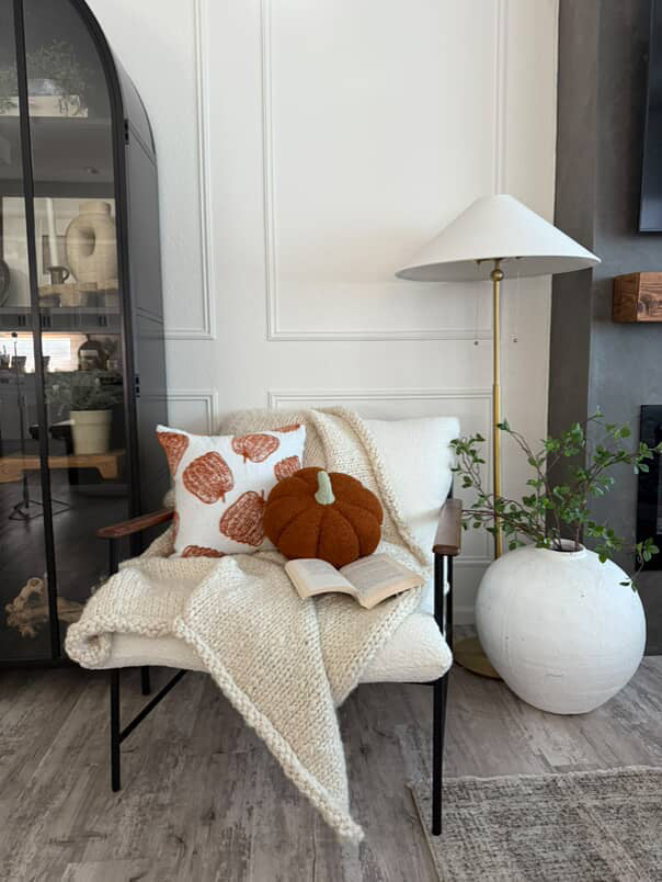 11" Jumbo Sherpa Orange Pumpkin Pillow – alternate product view