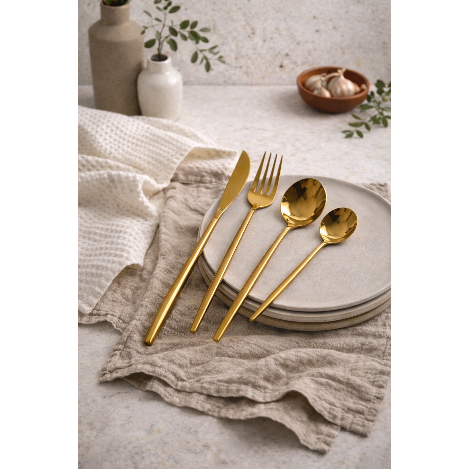 Monaco Gold Flatware — 16-Piece Set – alternate product view