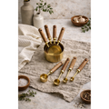 Montecito Acacia Wood & Gold Measuring Set — 8 Piece