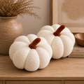11" Jumbo Sherpa Ivory Pumpkin Pillow