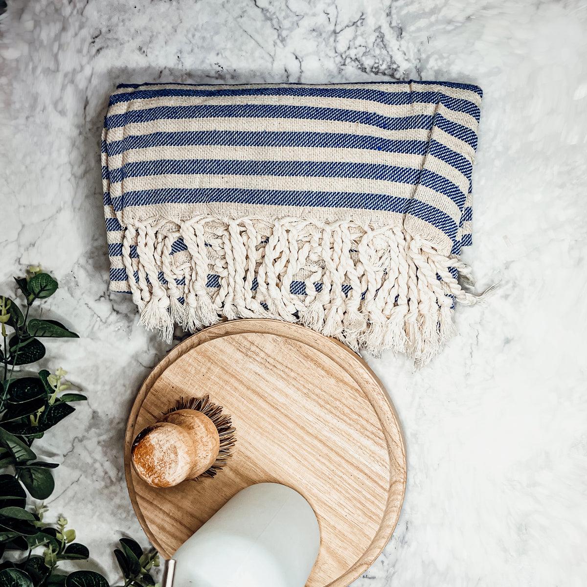 Nautical Turkish Cotton Towel — 180 GSM