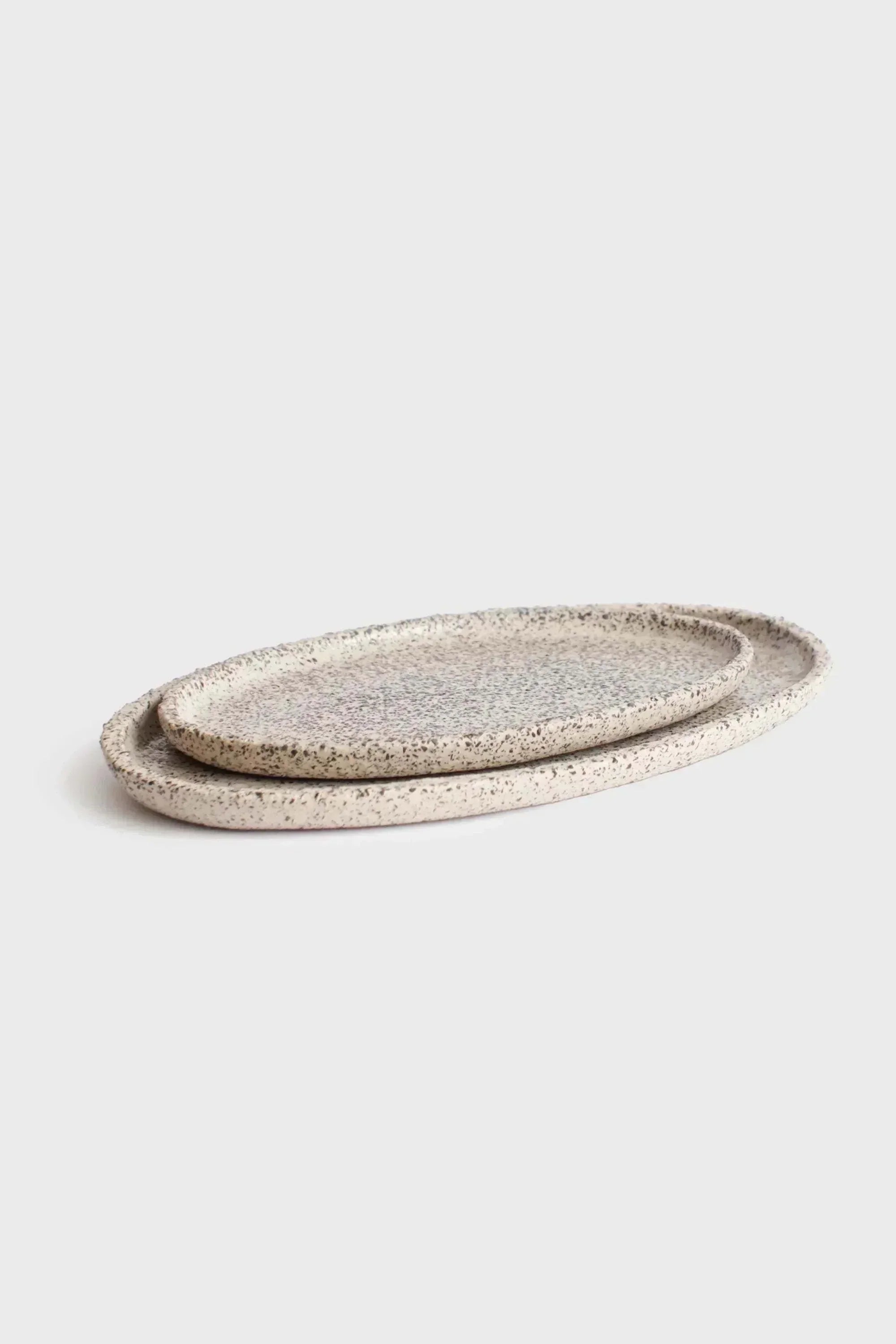Handmade Stoneware Oval Serving Platter — "Oats"