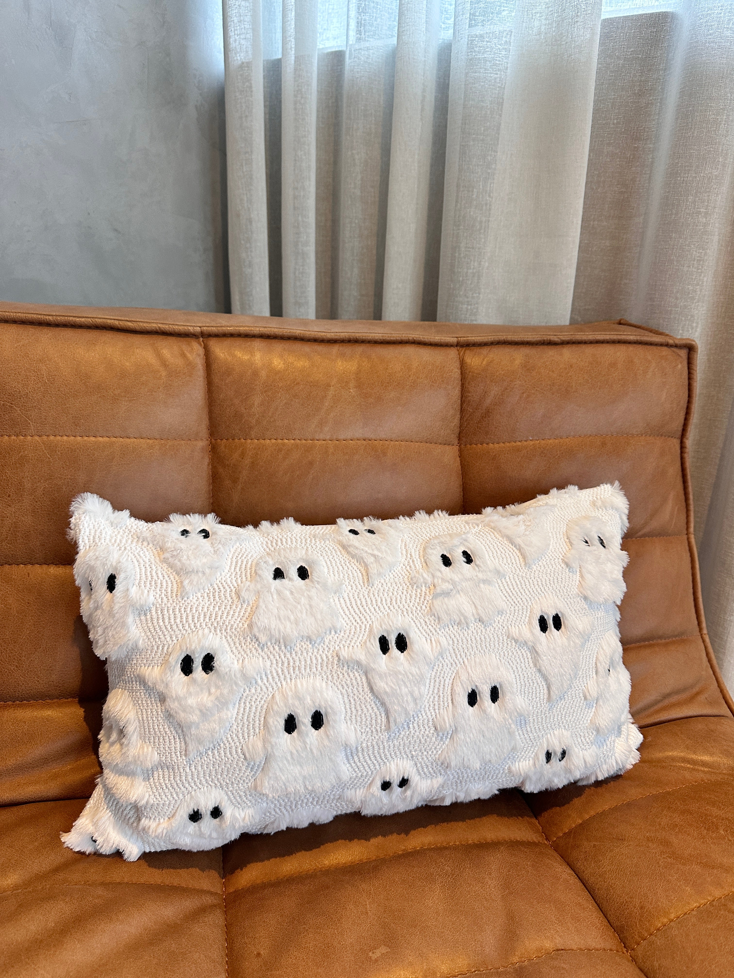 Spooky Ghost Lumbar Pillow Cover — 12" × 20" – alternate product view
