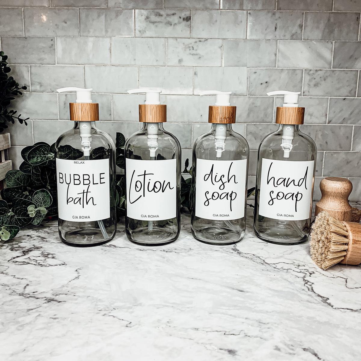16 oz Clear Glass Dispenser — White Label