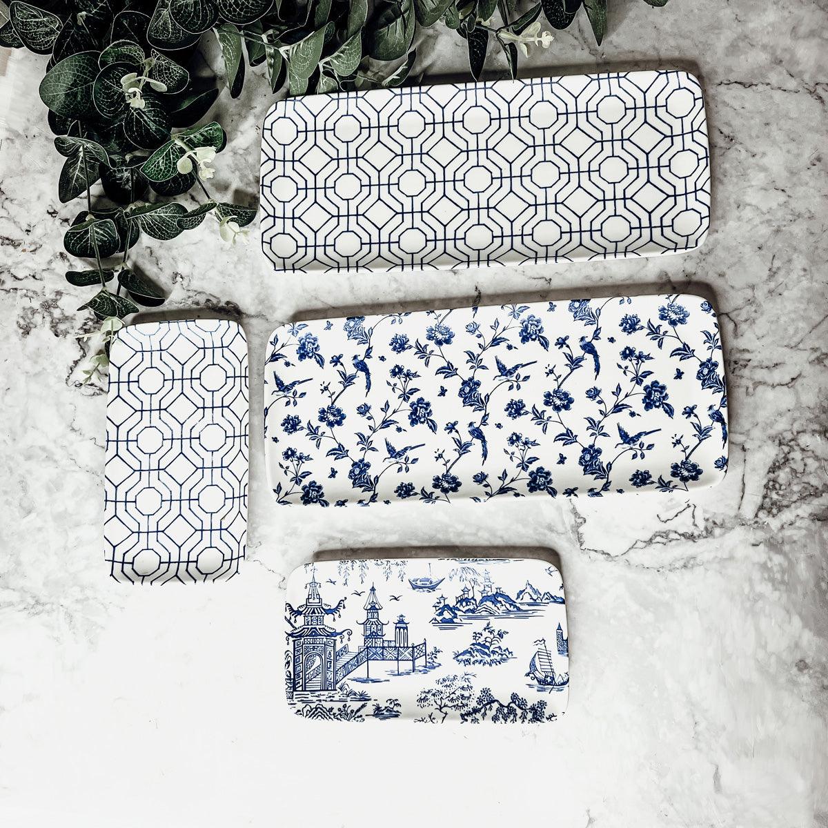 Chinoiserie Porcelain Serving Set — 4 Piece