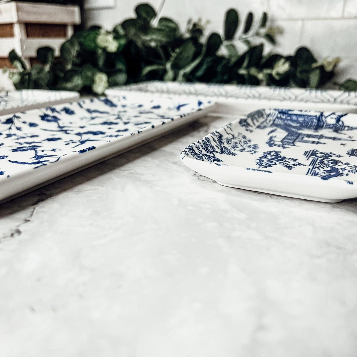 Chinoiserie Porcelain Serving Set — 4 Piece