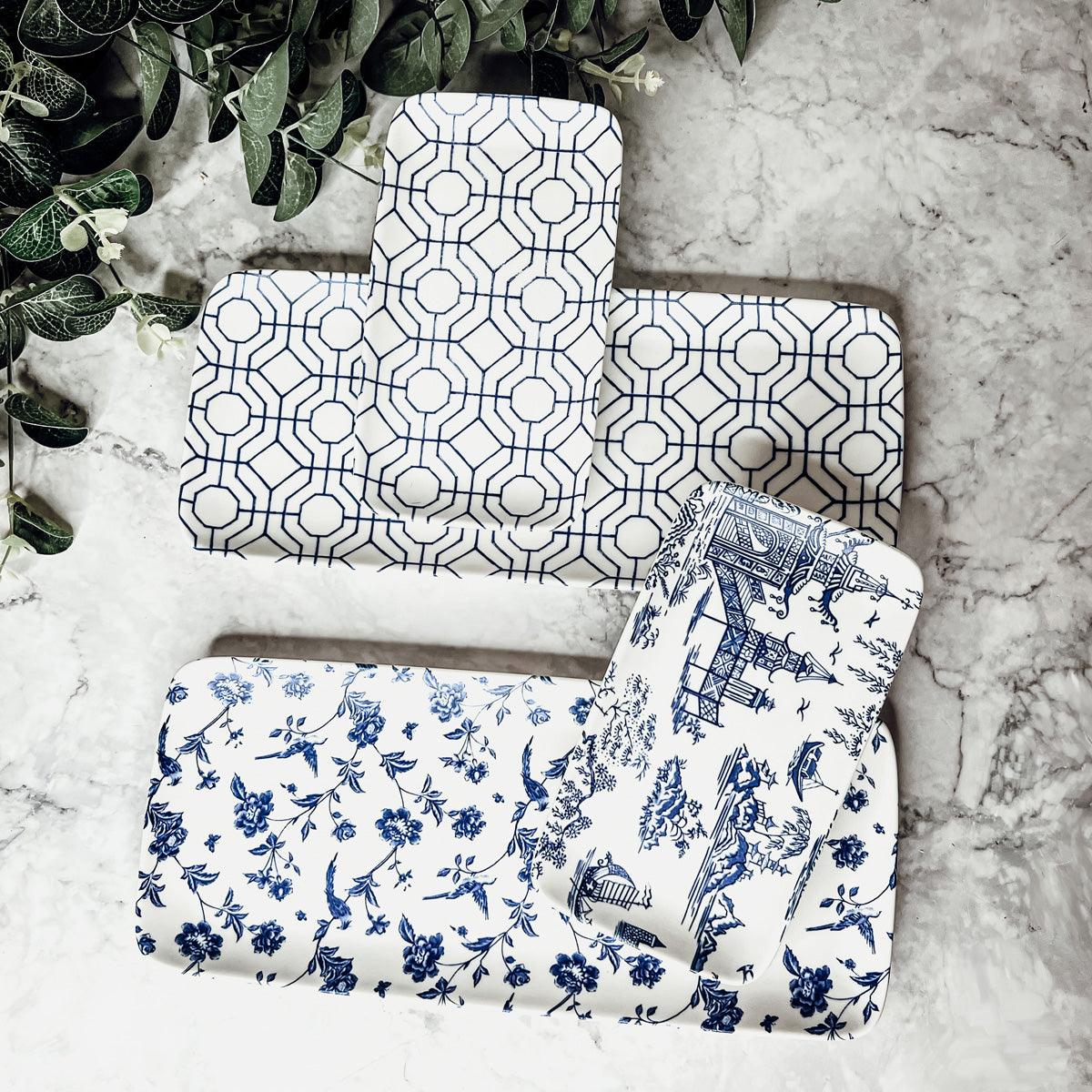 Chinoiserie Porcelain Serving Set — 4 Piece