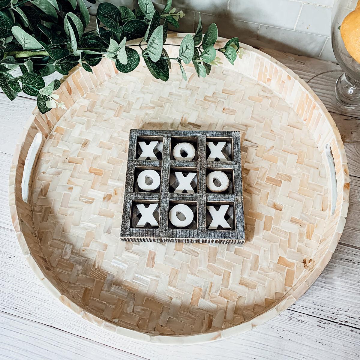 Cream Herringbone Mother-of-Pearl Tray
