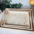 Cream Herringbone Mother-of-Pearl Tray