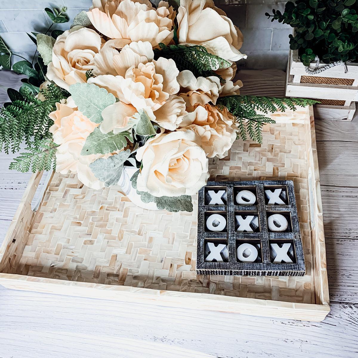 Cream Herringbone Mother-of-Pearl Tray