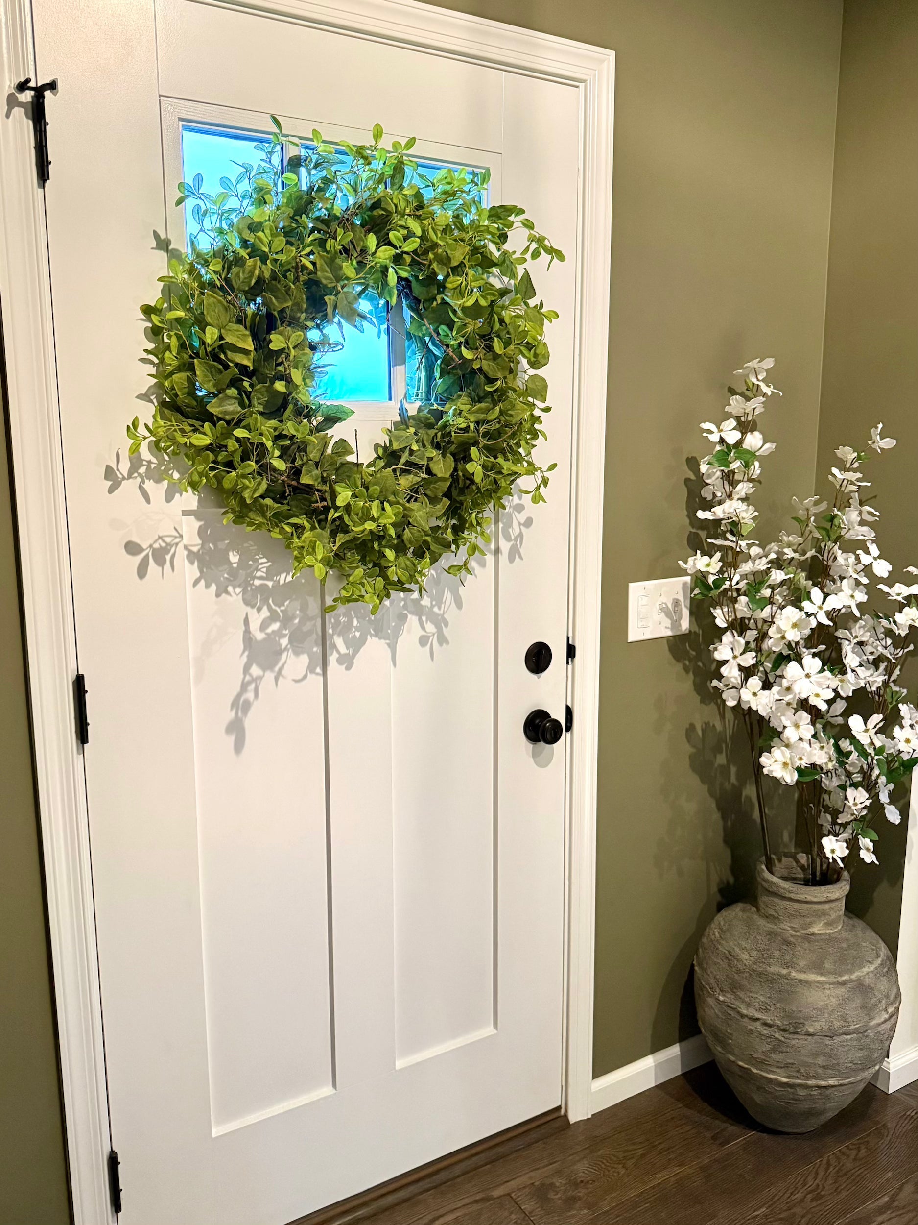Mixed green foliage wreath