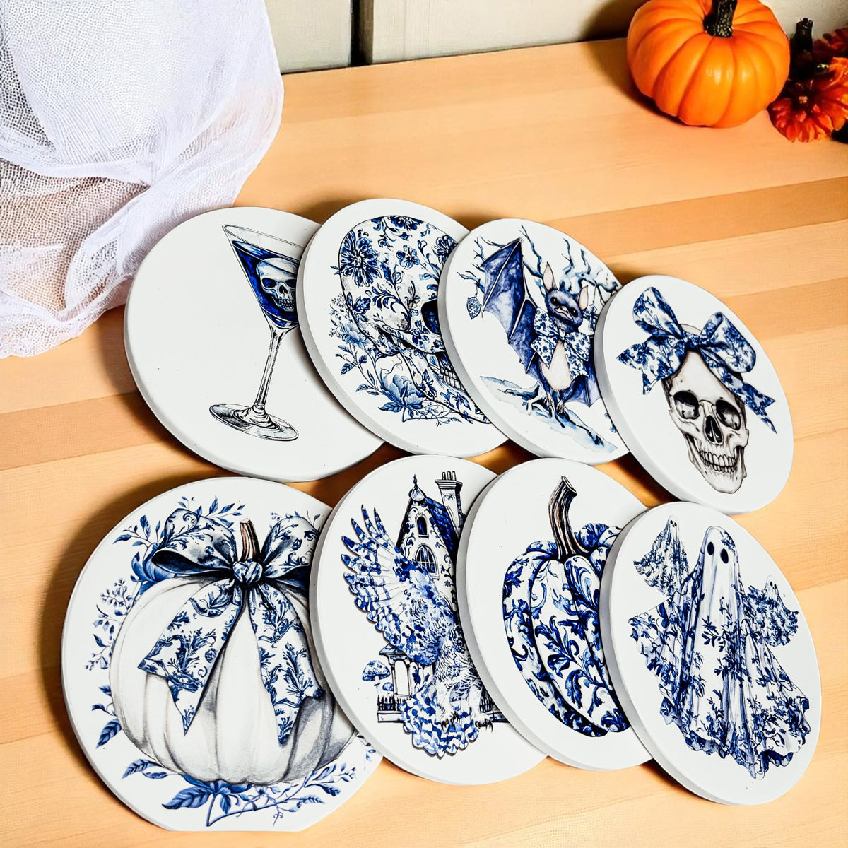 Chinoiserie Halloween Coasters