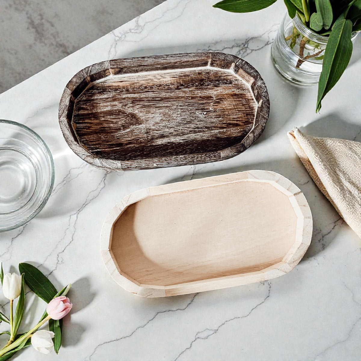 Rustic Wood Trinket Tray