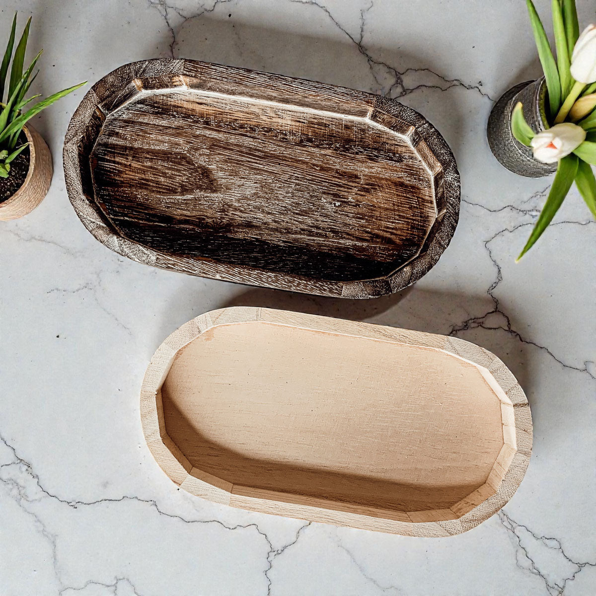 Rustic Wood Trinket Tray