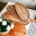 Acacia Leaf Serving Trays — 3 Sizes
