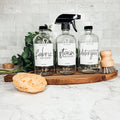16 oz Clear Glass Dispenser — White Label