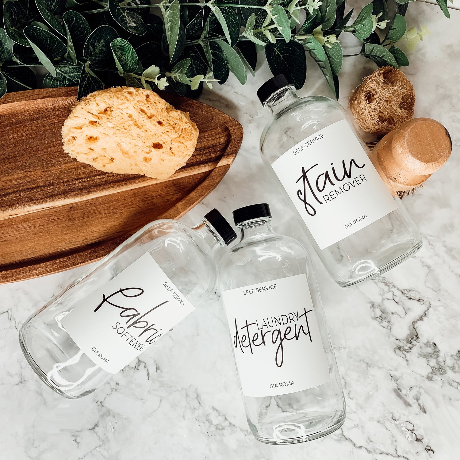 16 oz Clear Glass Dispenser — White Label