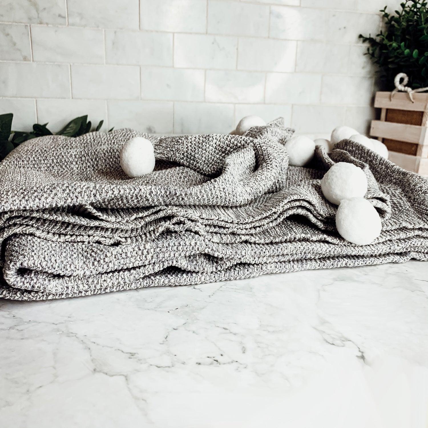 Casablanca Pom Pom Cotton Throw Blanket