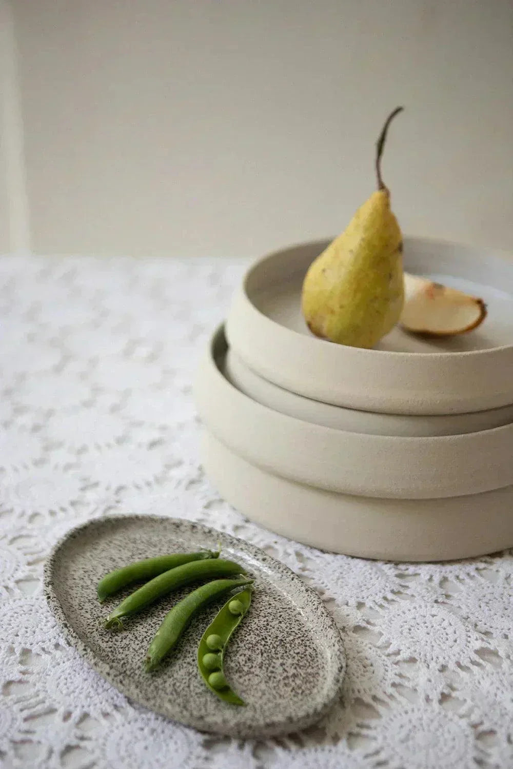 Handmade Stoneware Oval Serving Platter — "Oats"