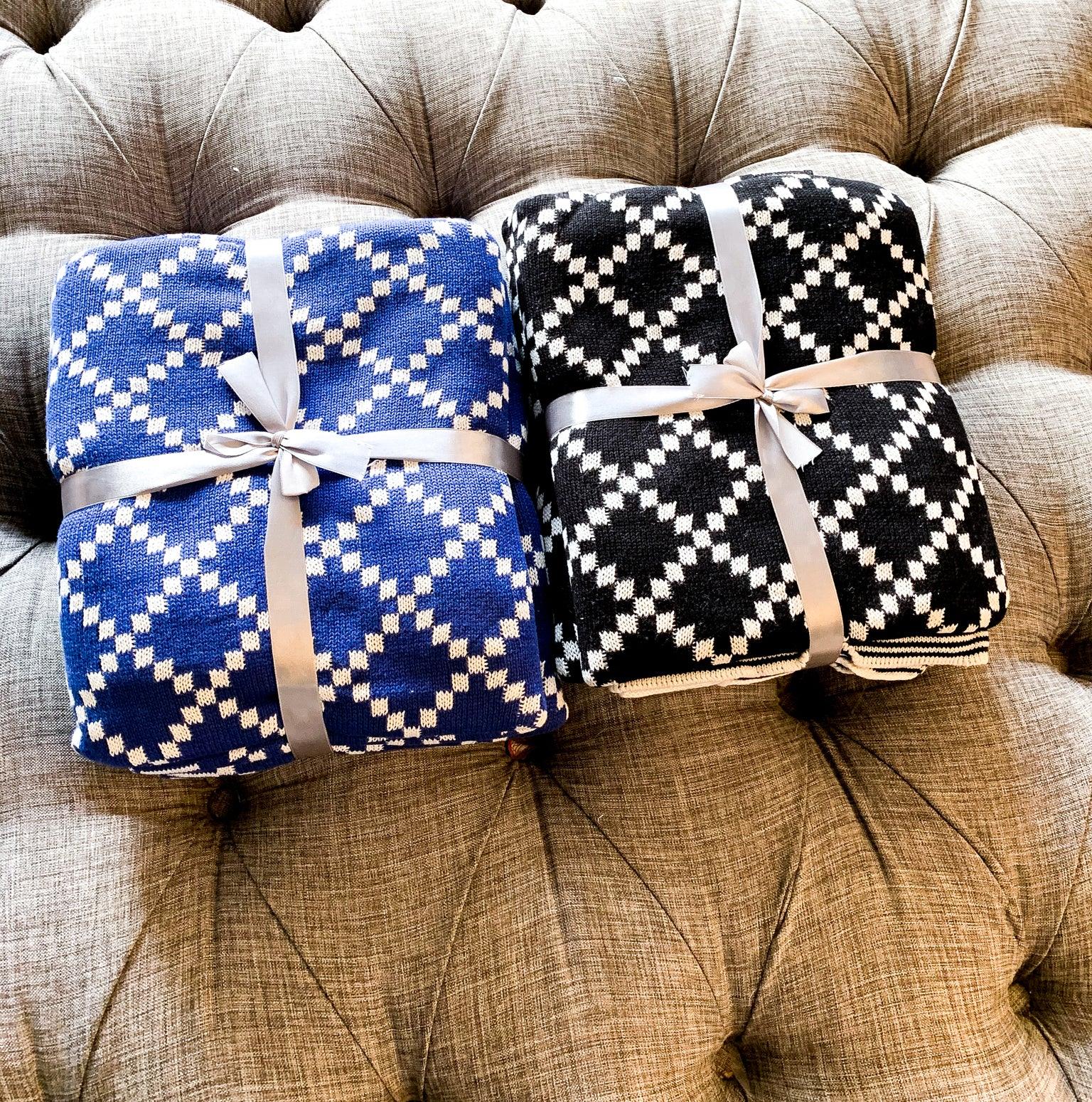 Geo Double-Sided Cotton Throw Blanket