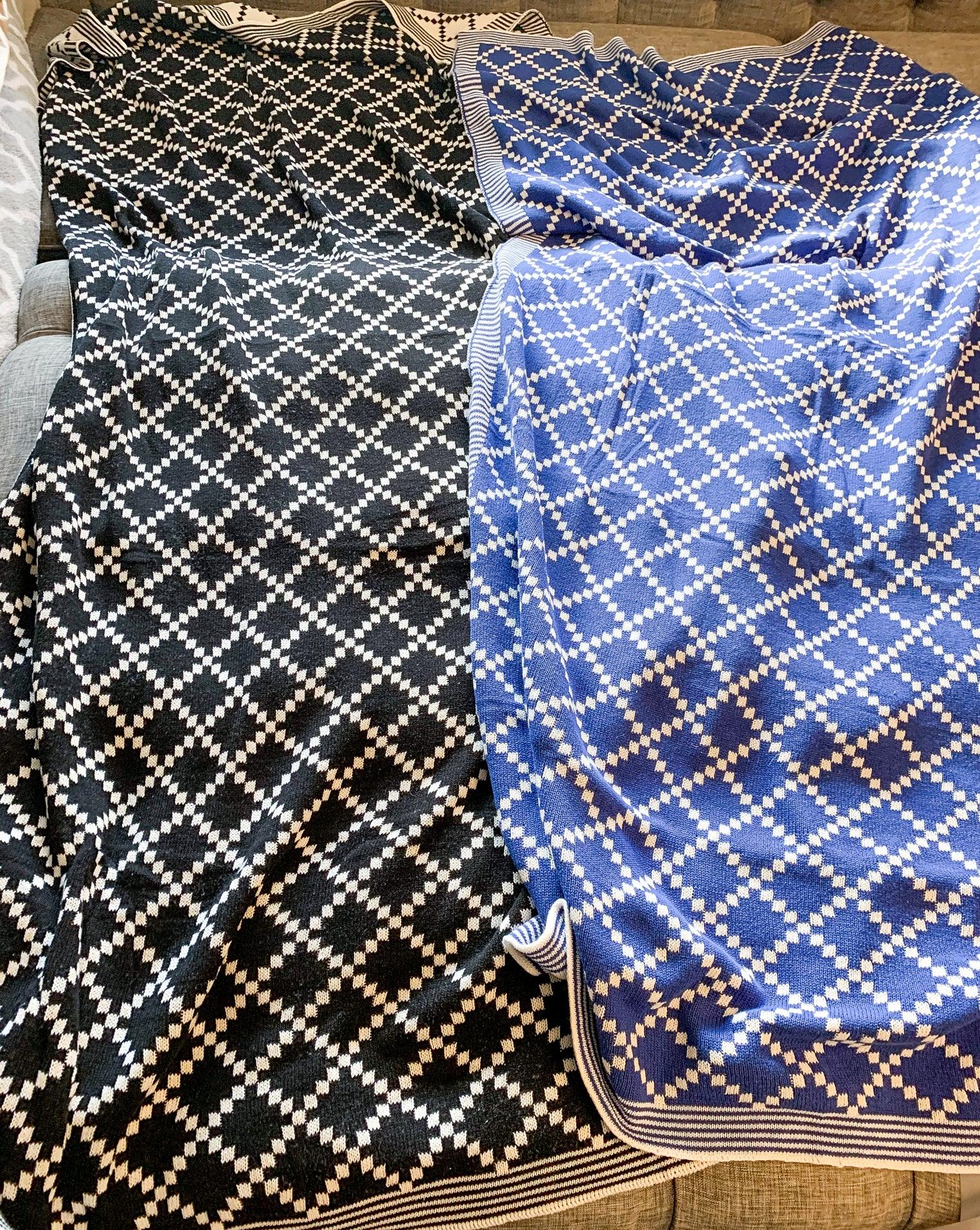 Geo Double-Sided Cotton Throw Blanket