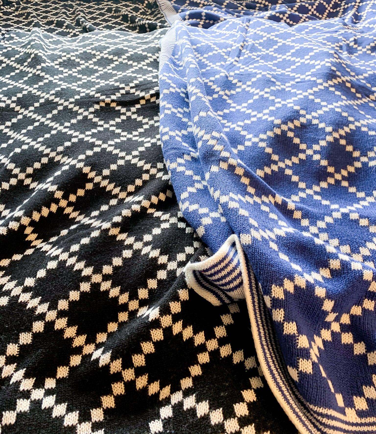 Geo Double-Sided Cotton Throw Blanket