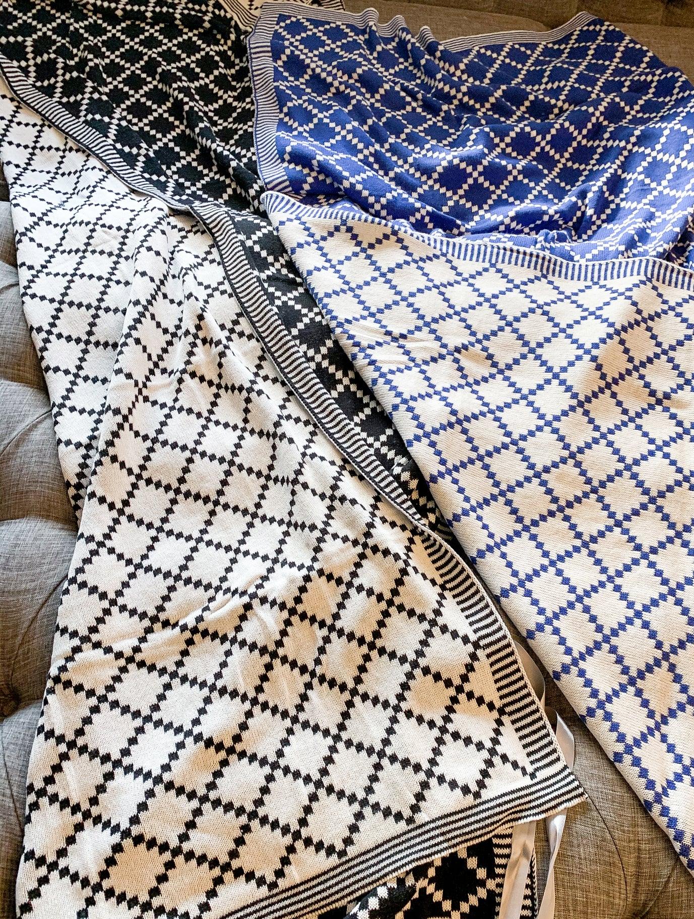 Geo Double-Sided Cotton Throw Blanket