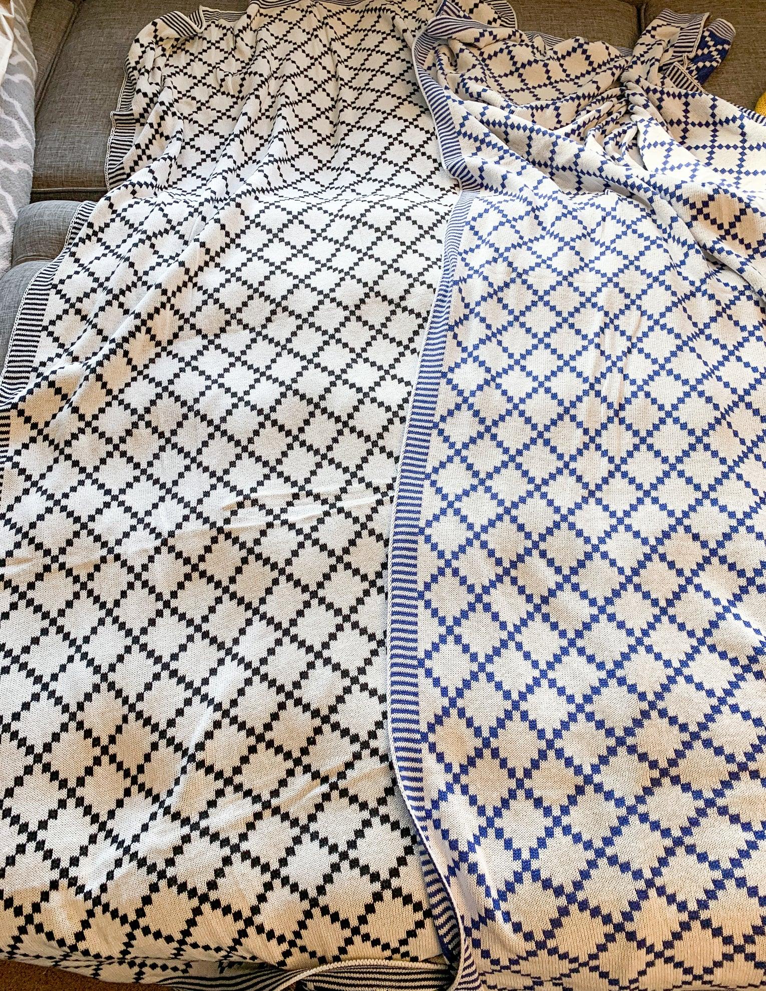 Geo Double-Sided Cotton Throw Blanket