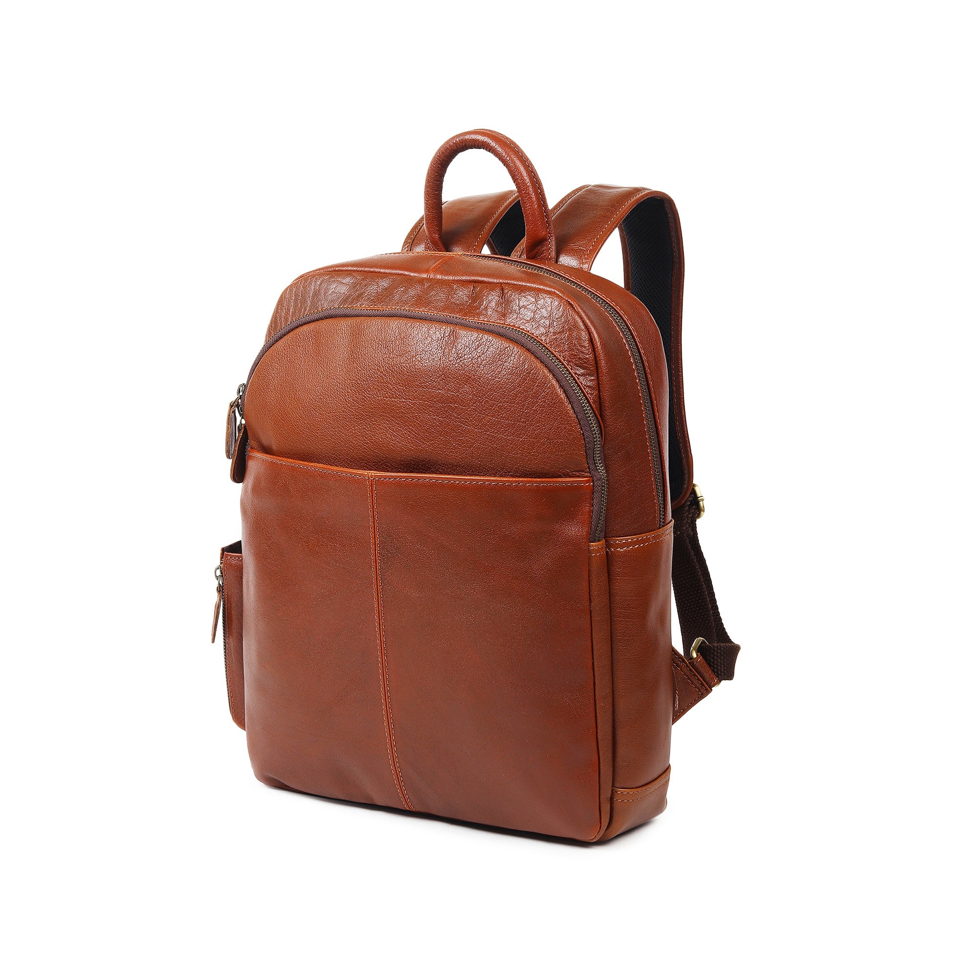 Tan Full-Grain Buffalo Leather Backpack
