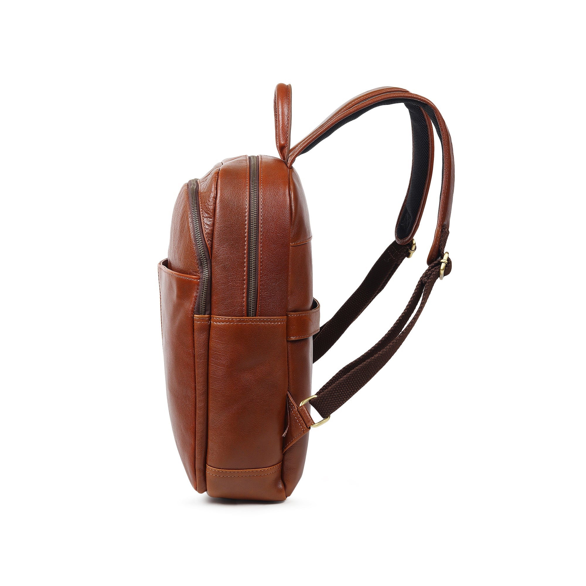 Tan Full-Grain Buffalo Leather Backpack