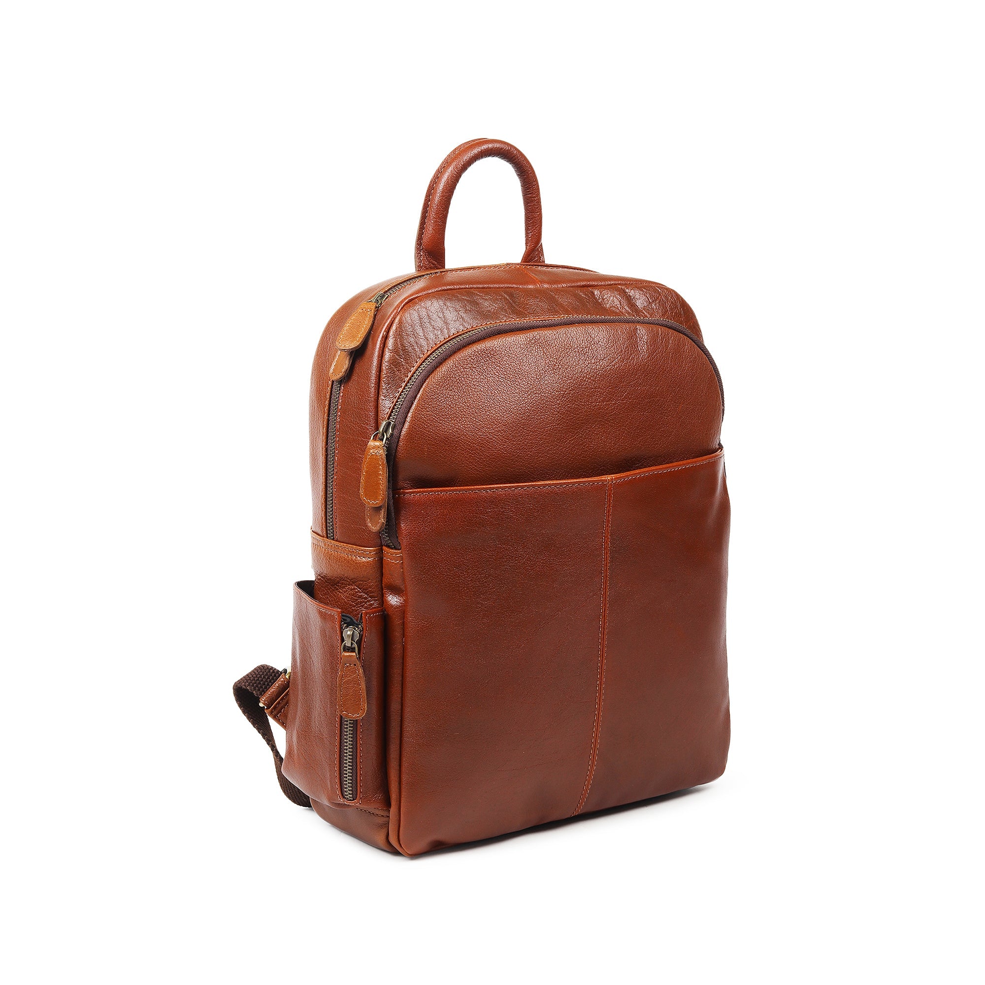 Tan Full-Grain Buffalo Leather Backpack