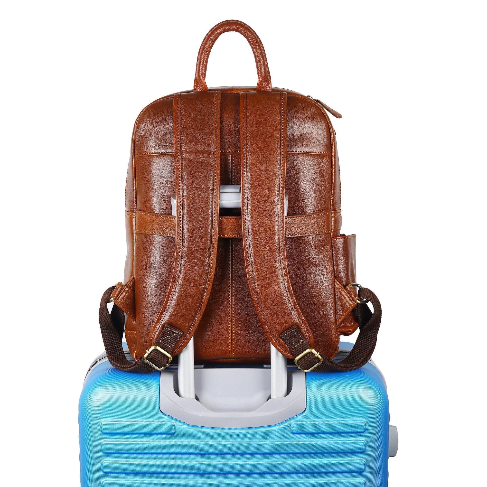 Tan Full-Grain Buffalo Leather Backpack