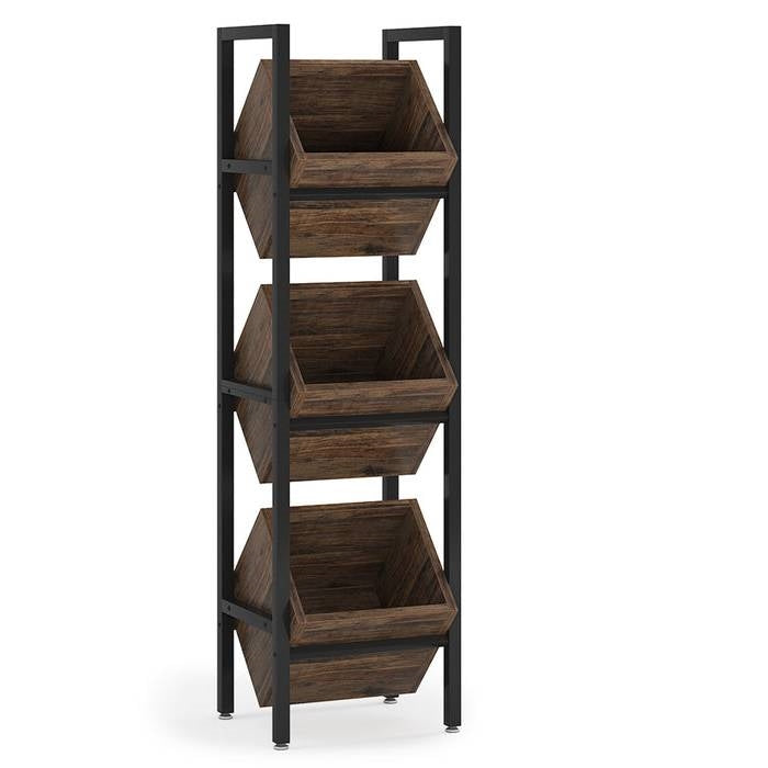 Rustic brown 36-bottle industrial wine rack by HomePacific