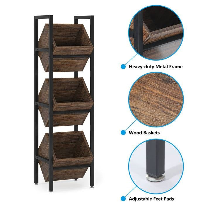 36-Bottle Rustic Brown Industrial Wine Rack