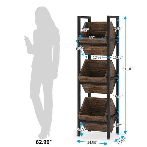 36-Bottle Rustic Brown Industrial Wine Rack