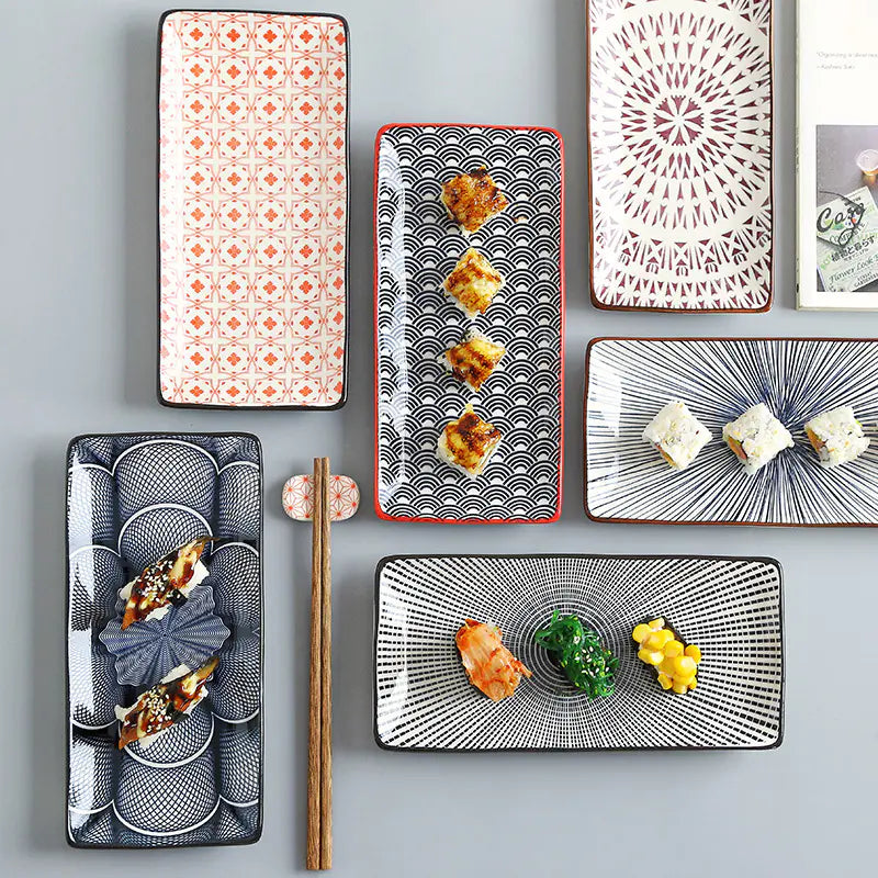 Nordic Japanese Underglaze Ceramic Small Fish Plate