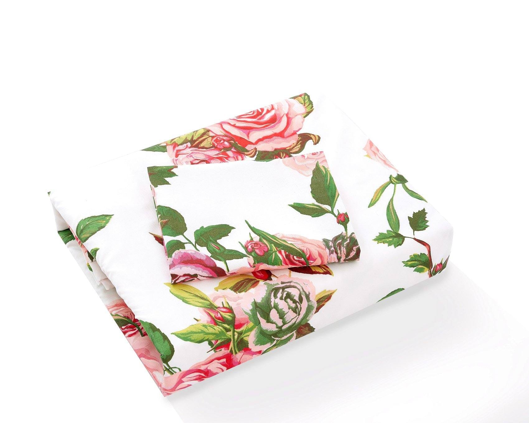 DaDa Bedding Pink Romantic Roses Floral Duvet Cover Set