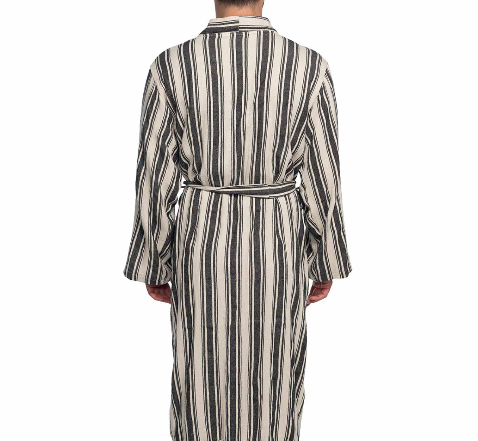 Cotton Linen Blend Kimono Bathrobe – Lightweight Unisex Robe