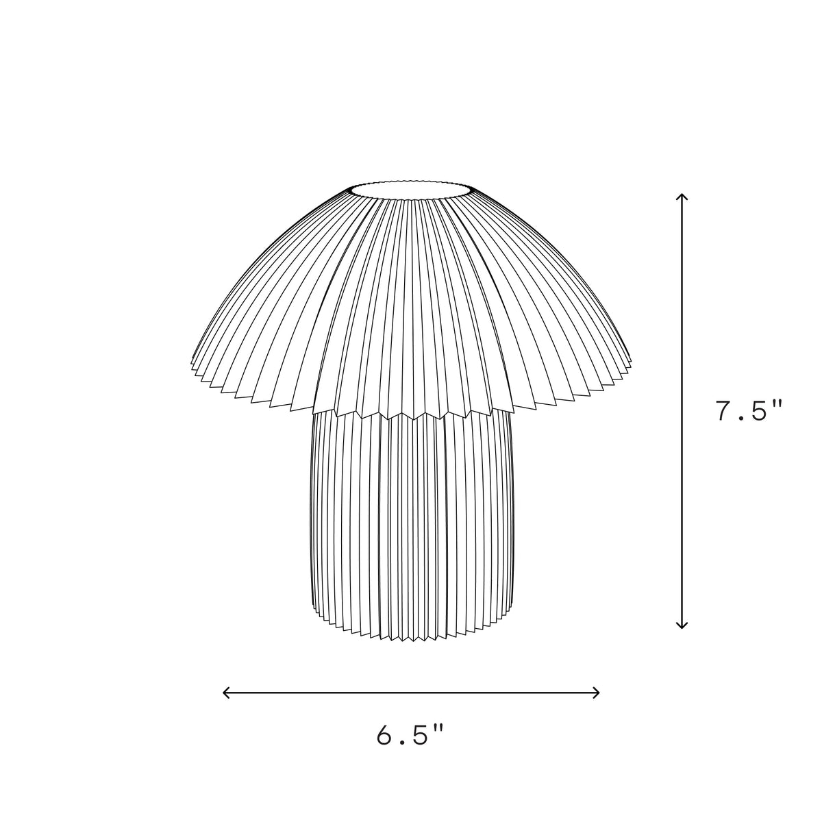 Cordless Kinoko Pleated Mushroom Lamp