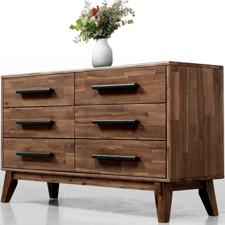 Legacy solid wood dresser walnut finish view