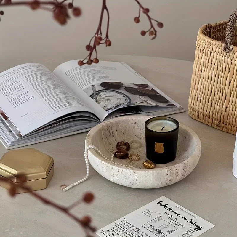 Natural marble decorative bowl