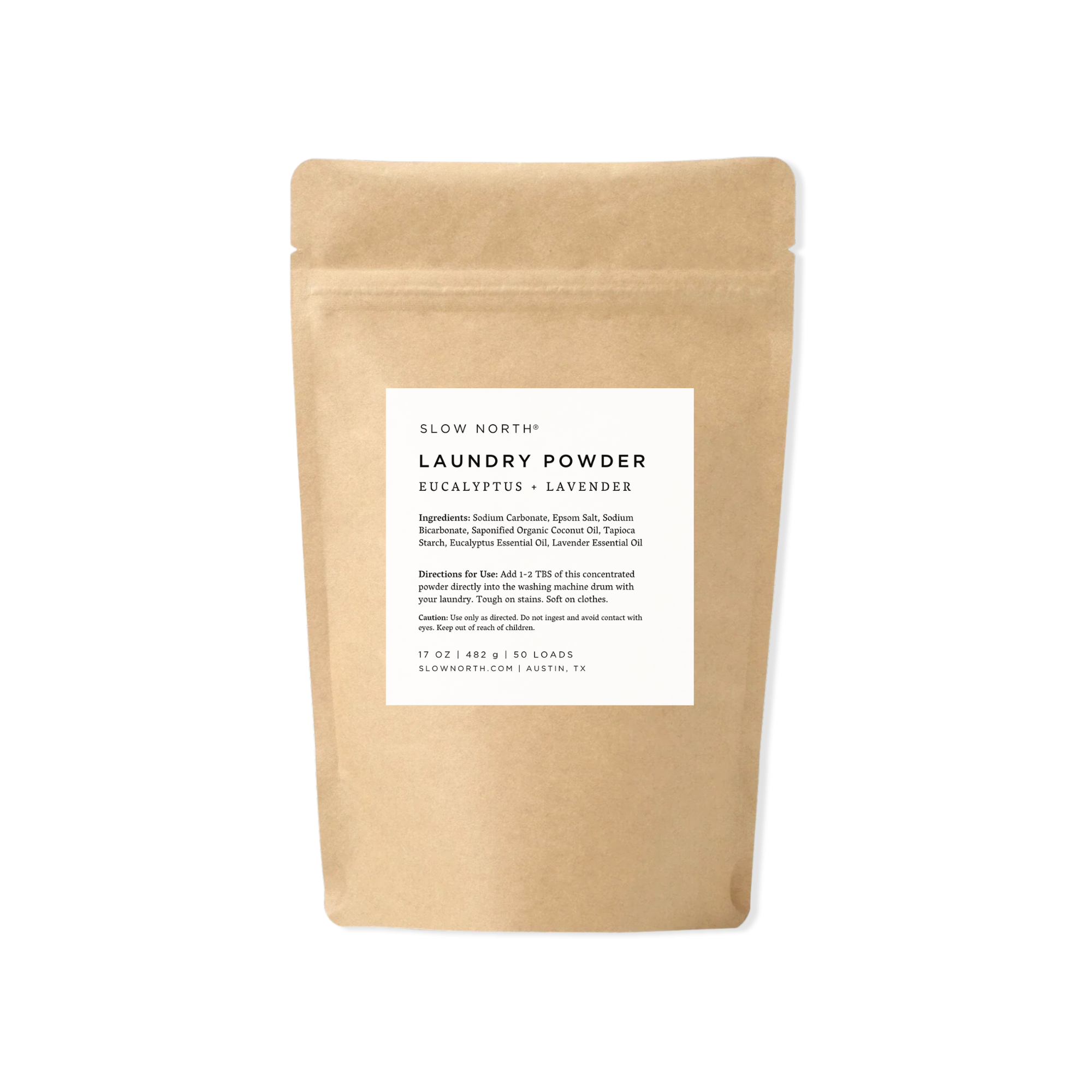 Slow North eucalyptus and lavender laundry powder pouch