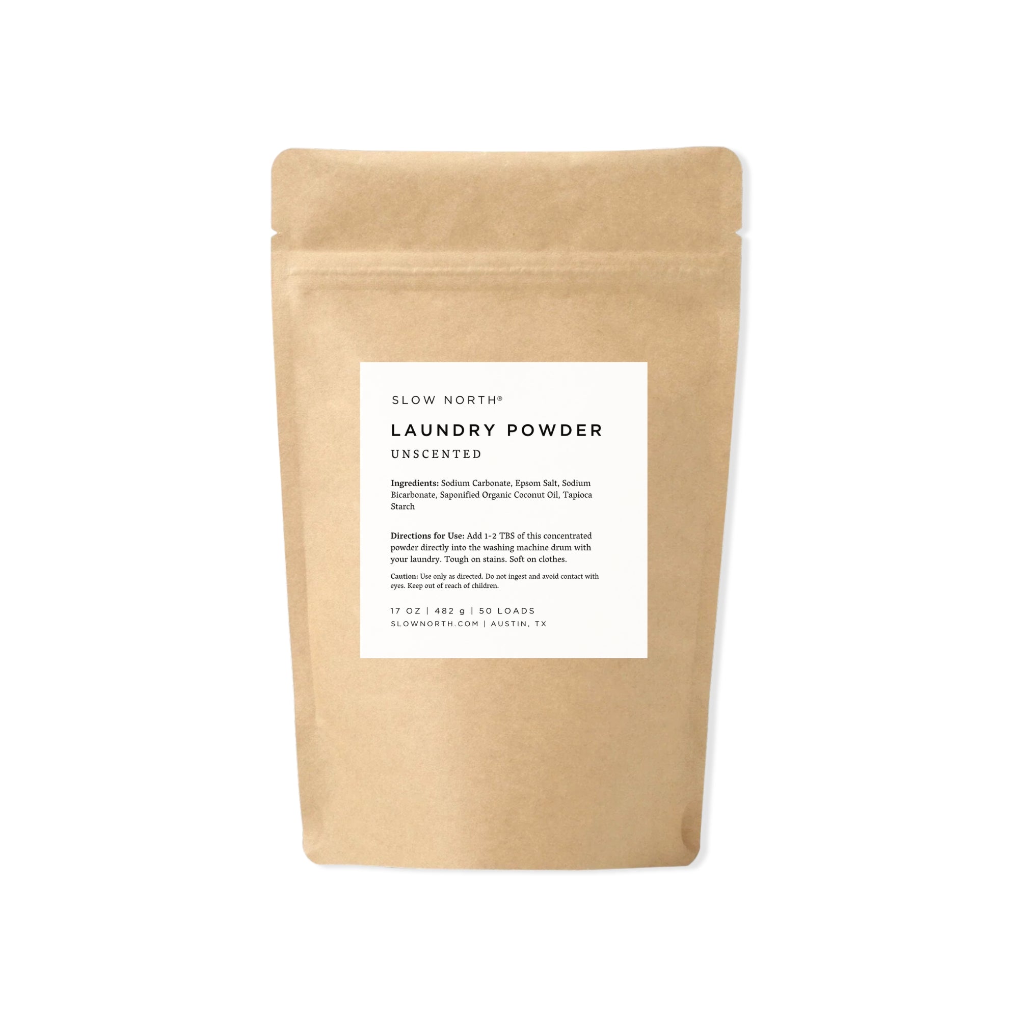 Slow North unscented laundry powder pouch