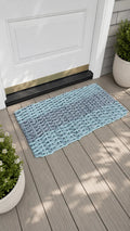 Light Gray & Seafoam Double Weave Lobster Rope Doormat