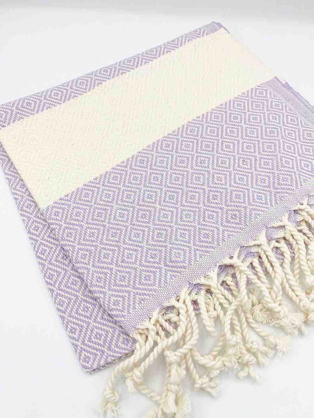 Lilac diamond hand towel
